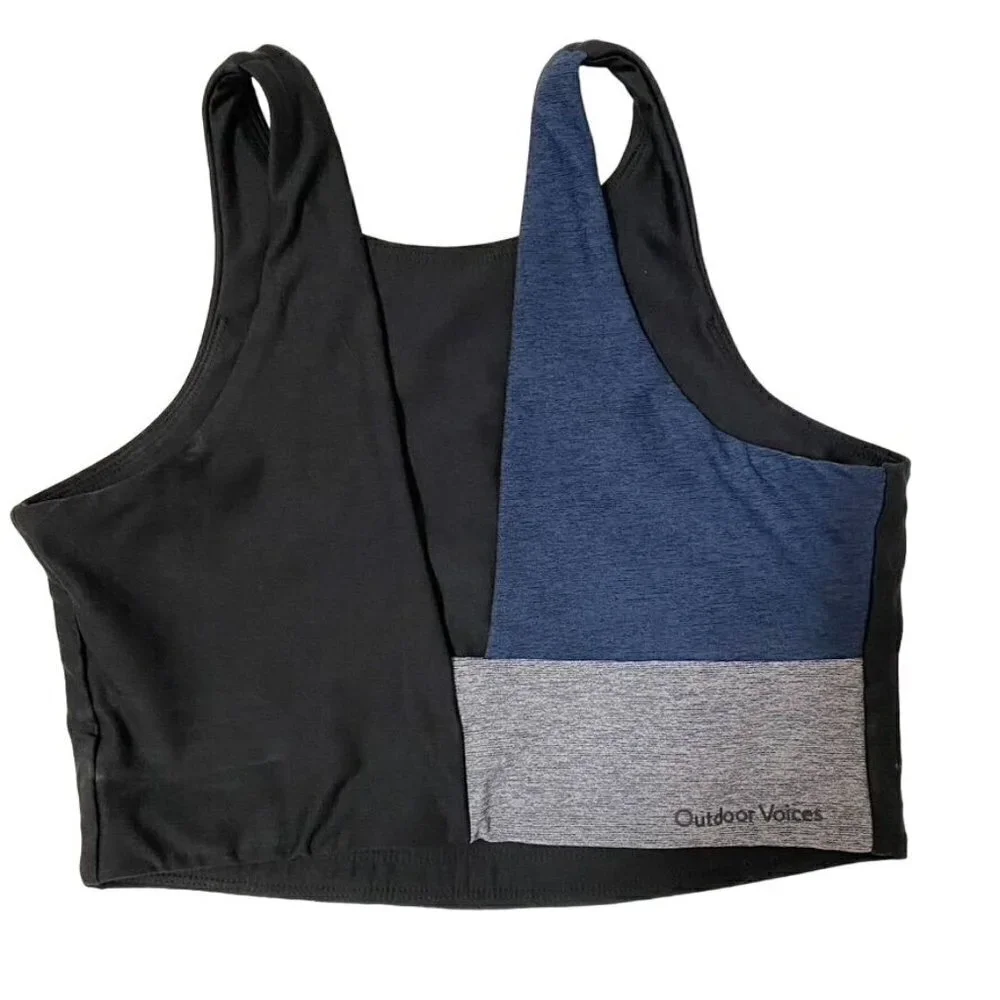 Outdoor Voices Venus Crop Top Size Med Color Block Light Support B26